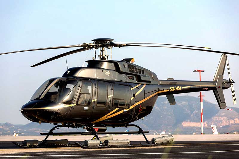 Private helicopter transfer to Andros