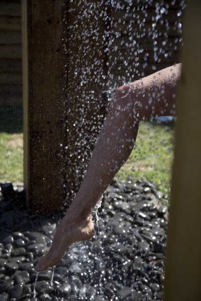 Close up of the garden waterfall